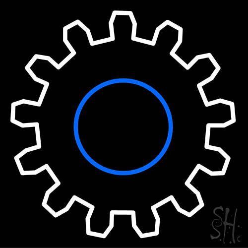 Blue White Gear Series LED Neon Sign