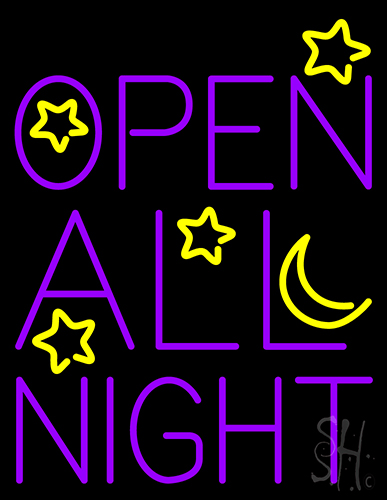 Open All Night LED Neon Sign