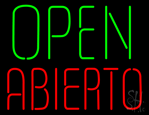 Open Abierto LED Neon Sign
