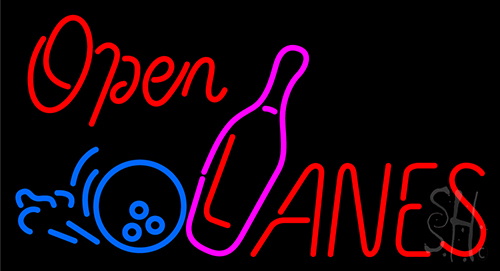 Open Lanes LED Neon Sign