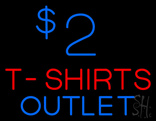 2 T Shirt Outlet LED Neon Sign