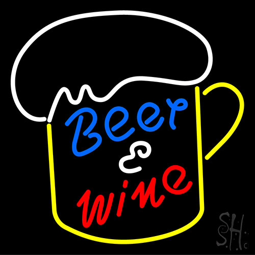 Beer And Wine Mug LED Neon Sign
