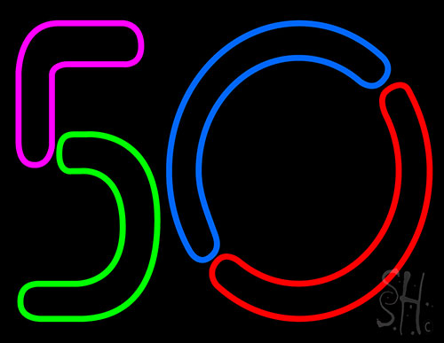 Multicolor 50s LED Neon Sign