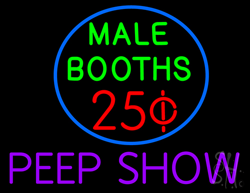 Male Booths Peep Show LED Neon Sign