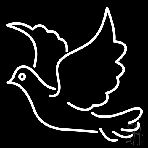 White Dove Logo LED Neon Sign