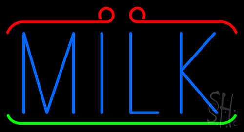 Milk With Border LED Neon Sign