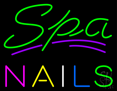 Spa Nails In Rainbow LED Neon LED Neon Sign