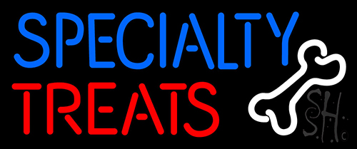 Specialty Treats With Bone LED Neon Sign