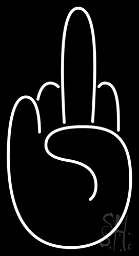 Middle Finger White LED Neon Sign