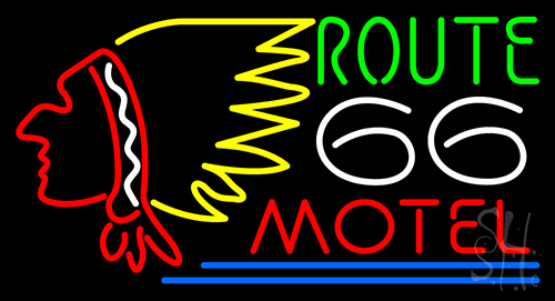 Route 66 Motel Logo LED Neon Sign